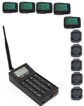 

Text message wireless calling system, 1pc alpha input transmitter, 5pcs POCSAG pager,5pcs watch pagers,Pocsag paging system