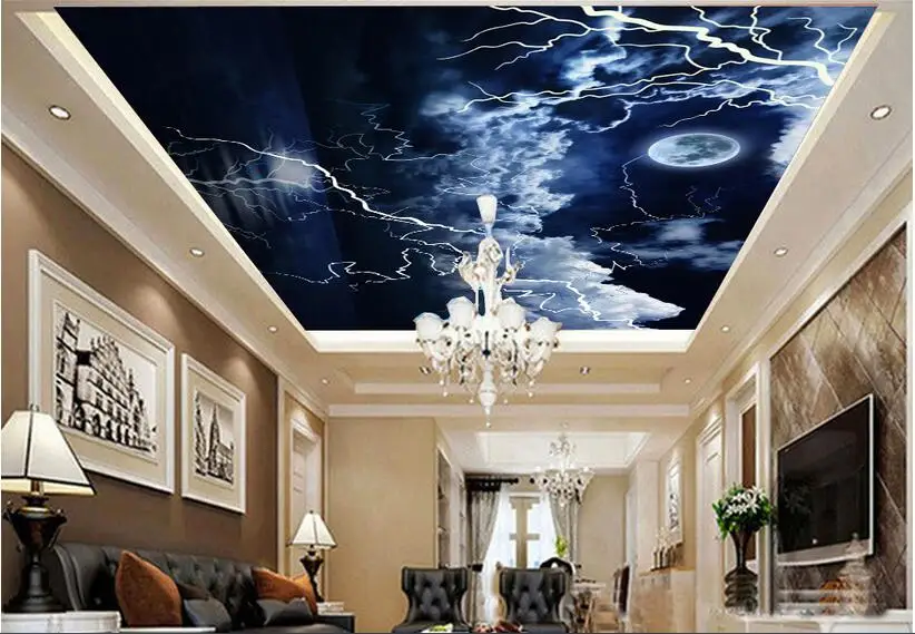 

3d wallpaper custom photo mural The moon night dream dandelion ceiling murals 3d wall murals wallpaper for living room decor
