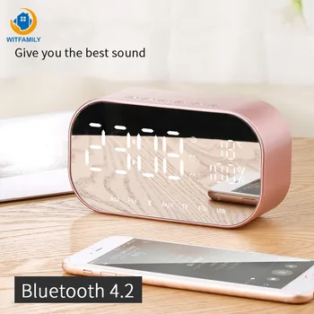

Bluetooth Digital LED Alarm Clock Desktop FM Radio LCD Display Snooze Clock Electronic Subwoofer Music Player for gril gift