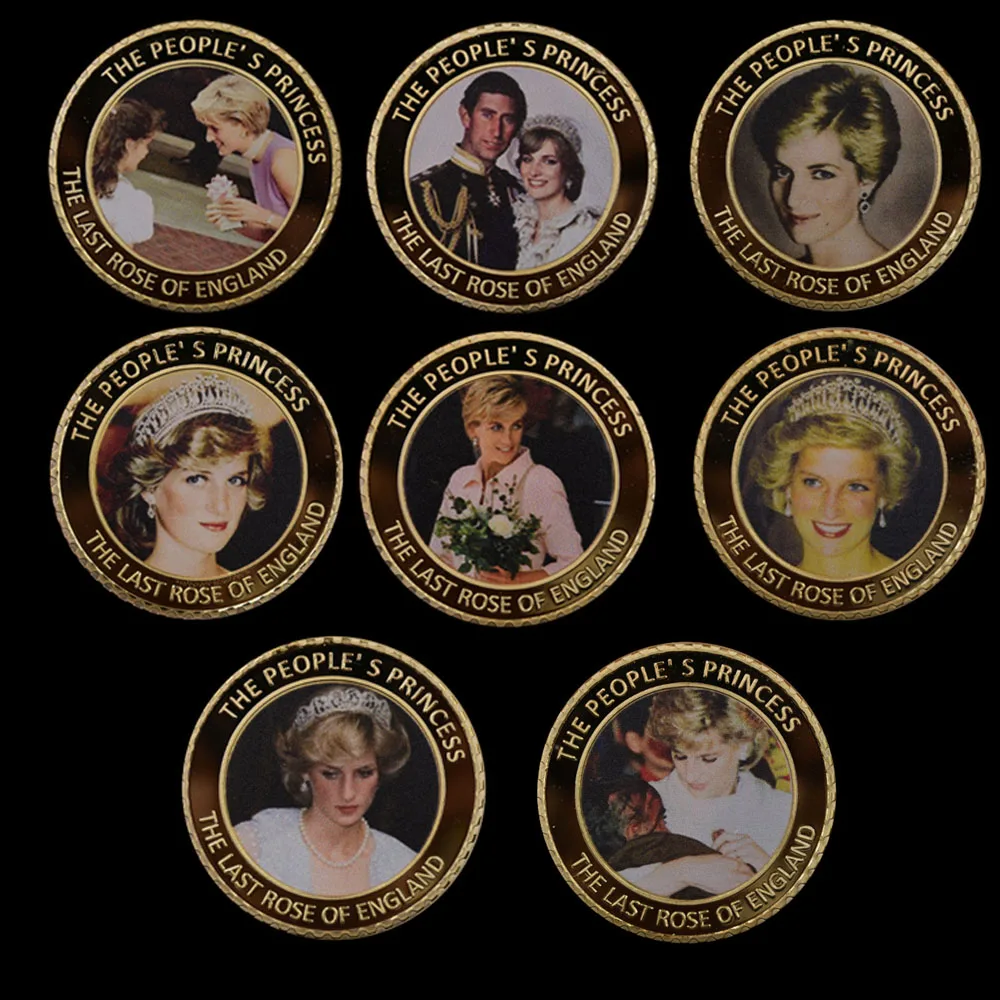 

World Celebrity Gold-plated Diana Princess 8 Pieces / Set Challenge Coin Challenge Coin