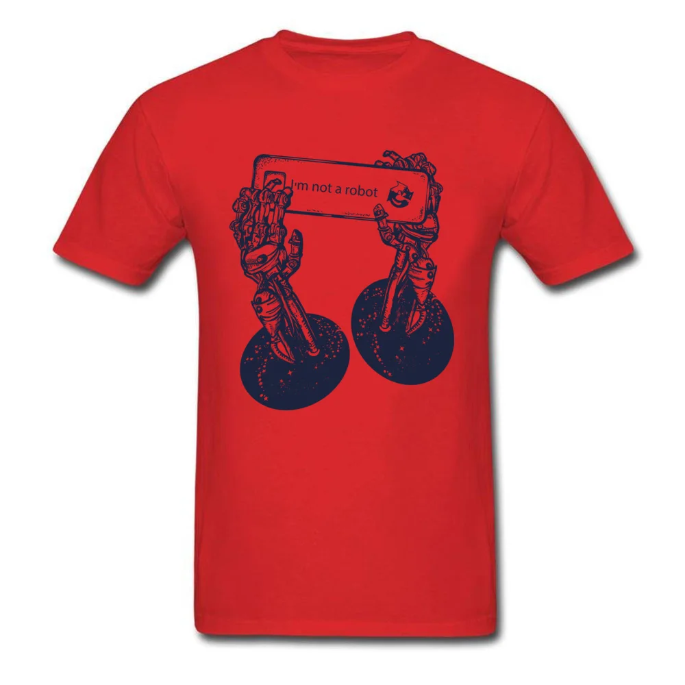 Robot hands 2018 Newest Fitness Tight T Shirt Round Collar 100% Cotton Short Sleeve Tops T Shirt for Adult T Shirt Summer/Autumn Robot hands red