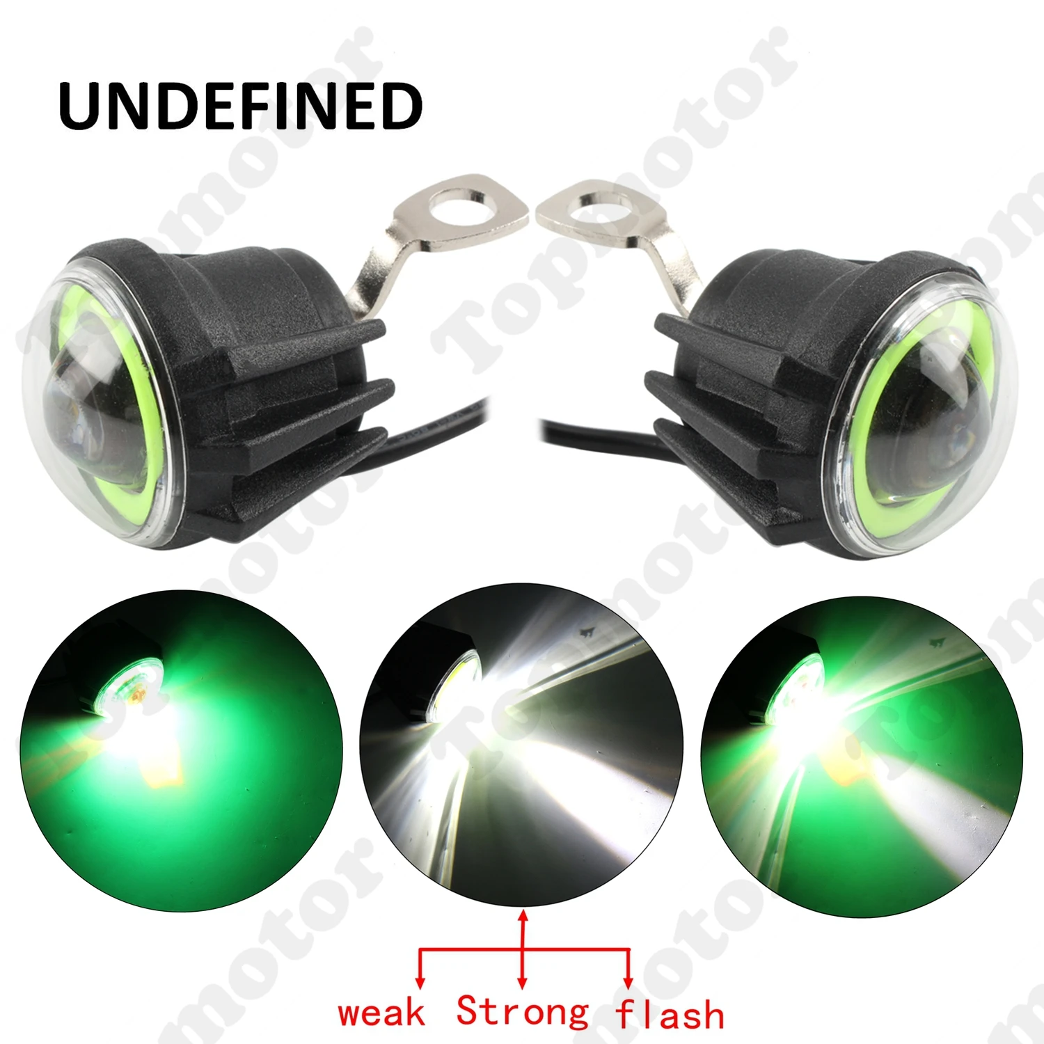 

UNDEFINED Motorcycle Mirror Mount LED Flash Green Angel Eye Driving Fog Light For Honda CB1000 CB1000RCB1100 CB1100A R CB500 F