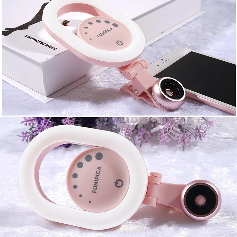 

HOT Selfie Ring Light Wide Angle Lens 32 LED Camera Makeup Light Clip Fill Lights for Phone BUS66