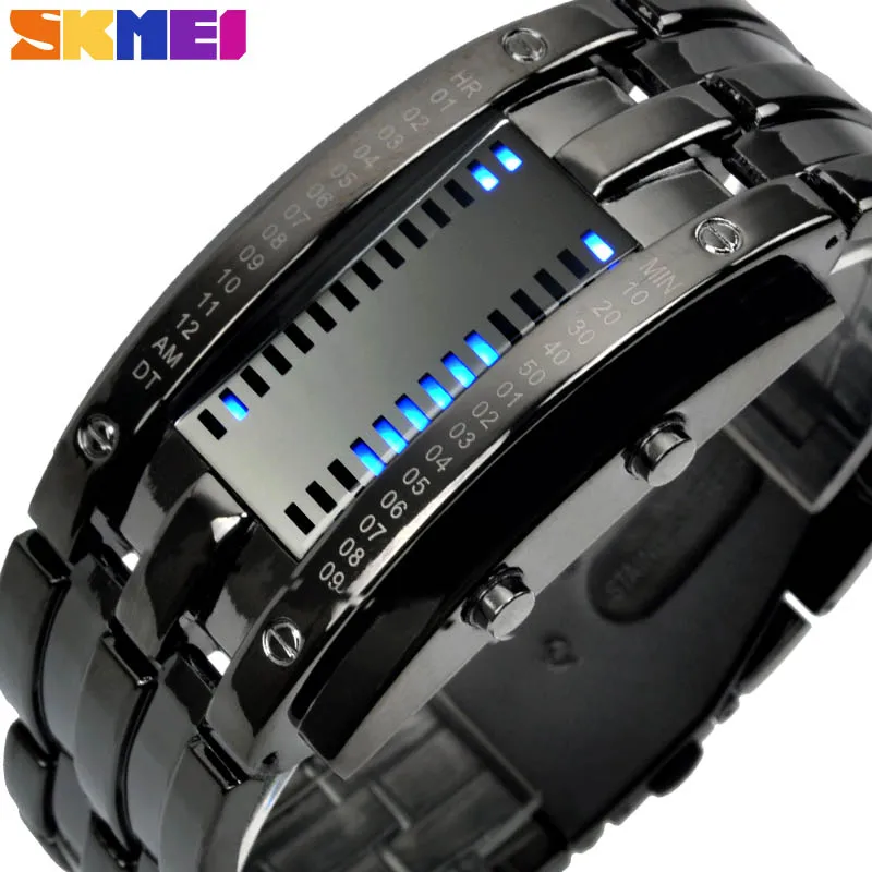 

SKMEI Sport Popular Brand Men Fashion Creative Watches Digital LED Display Water Shock Resistant Lover's Wrist Watches Clock Men