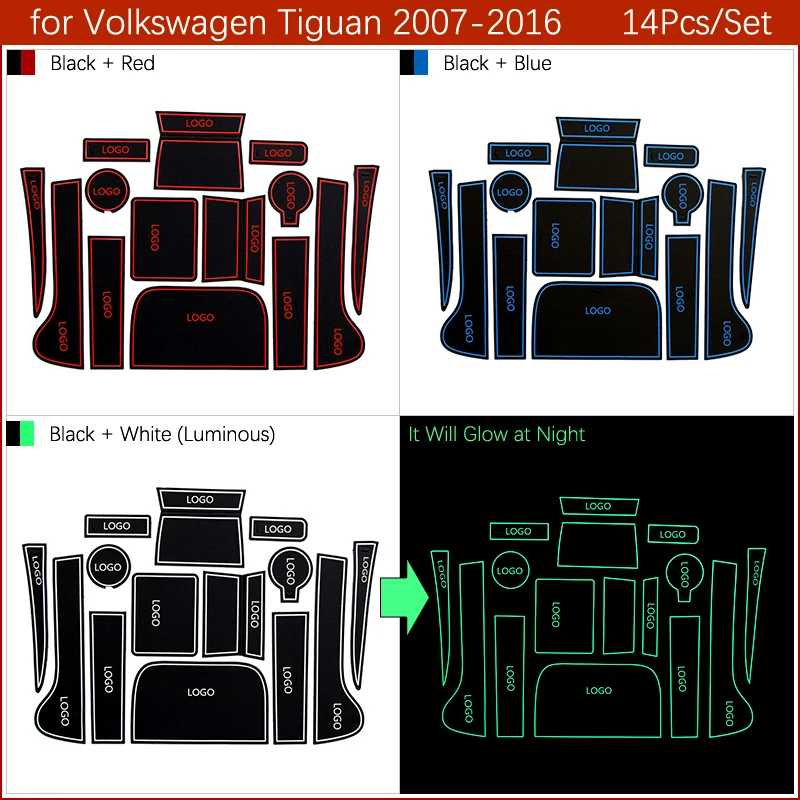 Противоскользящие ворота Слот коврик резиновая подставка для VW Tiguan 2007 2008 2009 2010 2011 2012 2013 Volkswagen аксессуары