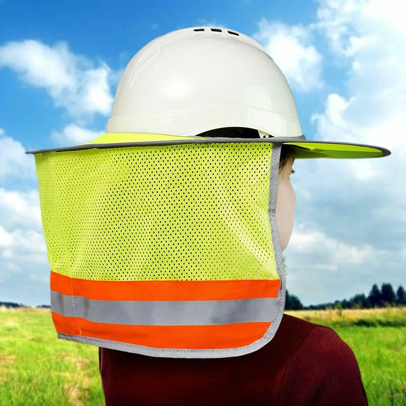 

Sun Shield for Hard Hat High Visibility Reflective Full Brim Mesh Sun Shade Neck Protection XXM8