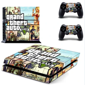 Grand Theft Auto V vinly PS4 кожи Стикеры для Sony Игровые приставки 4 и 2 контроллера - Цвет: GCTM5141