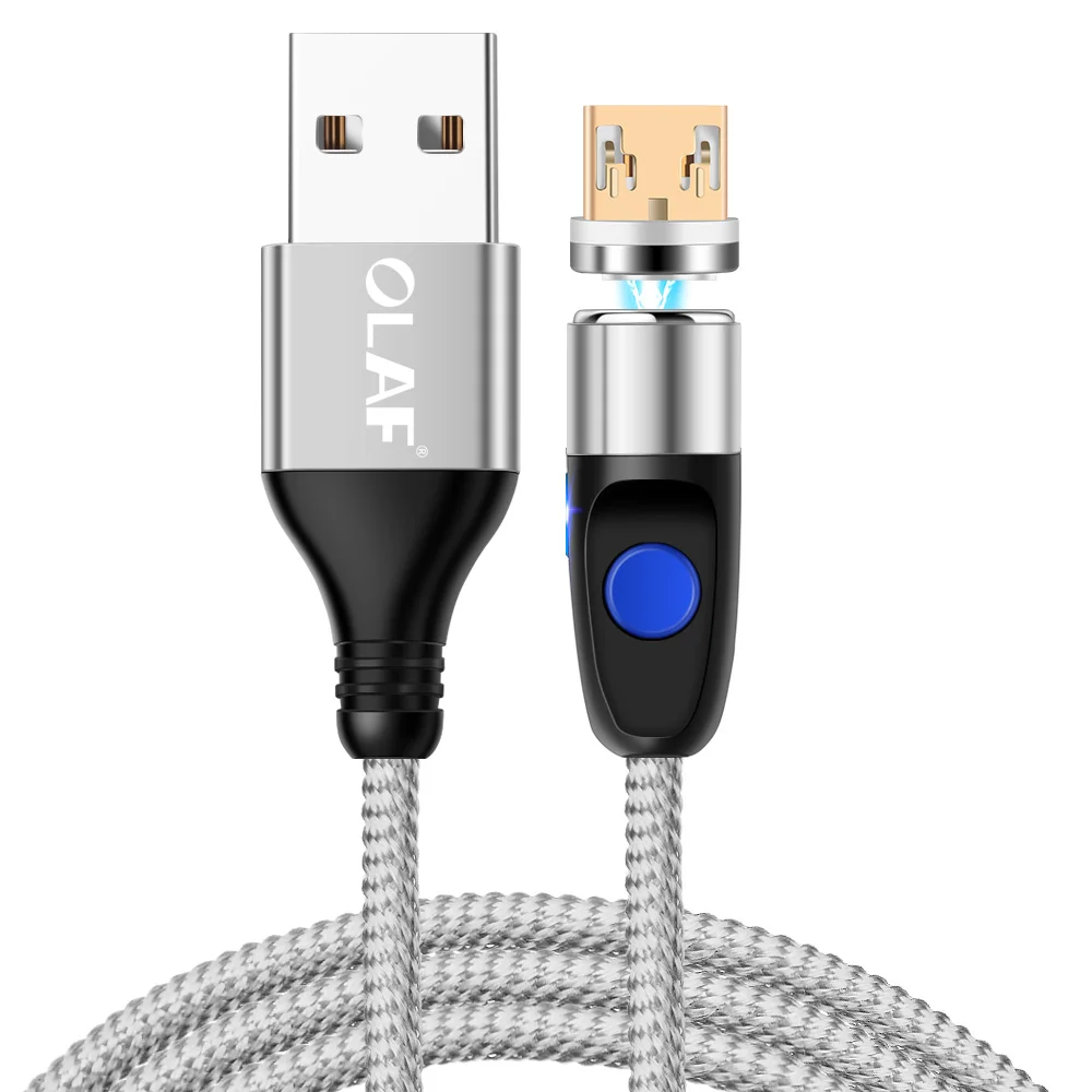 Магнитный кабель Олаф 1 м 2 м 3 А, кабель для быстрой зарядки micro usb type c для быстрой зарядки iPhone 3,0, магнитный кабель USB c type-C