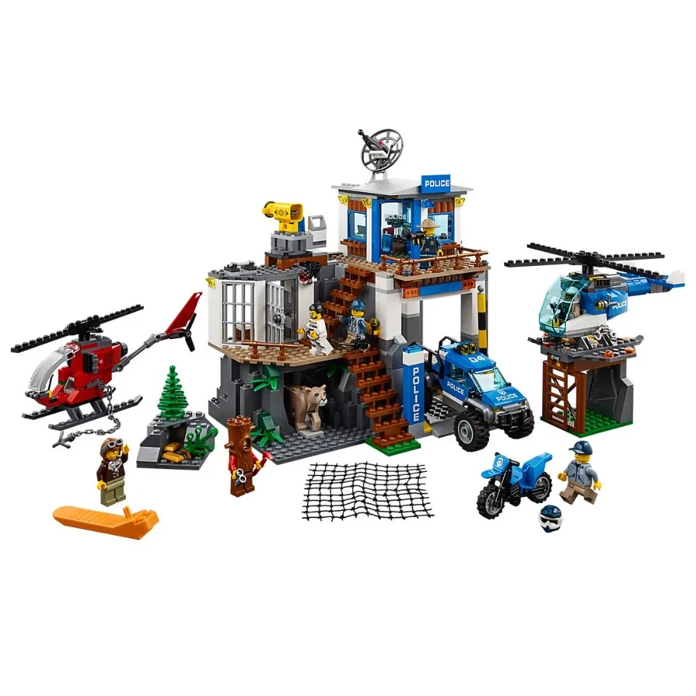 

Mountain Police Headquarters Compatible Legoe City Police 60174 Building Blocks toys for Childrens Bricks Model kid gift Boy