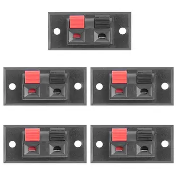 

5pcs 2 Positions Push-in Jack Spring Load Audio Speaker Terminals Connector Single Row Speaker Cable Testing Clip hot sale