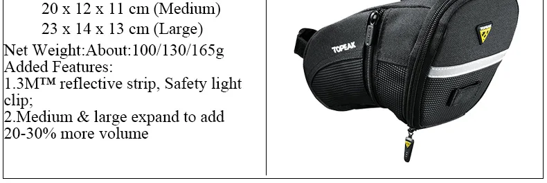 Top TOPEAK Aero Wedge Bicycle Seat Bag Saddle Pack Waterproof Bike Tail Rear Bag With 3M Reflective Strip Expand Volume Bicycle Bag 1 Top TOPEAK Aero Wedge Bicycle Seat Bag Saddle Pack Waterproof Bike Tail Rear Bag With 3M Reflective Strip Expand Volume Bicycle Bag 1