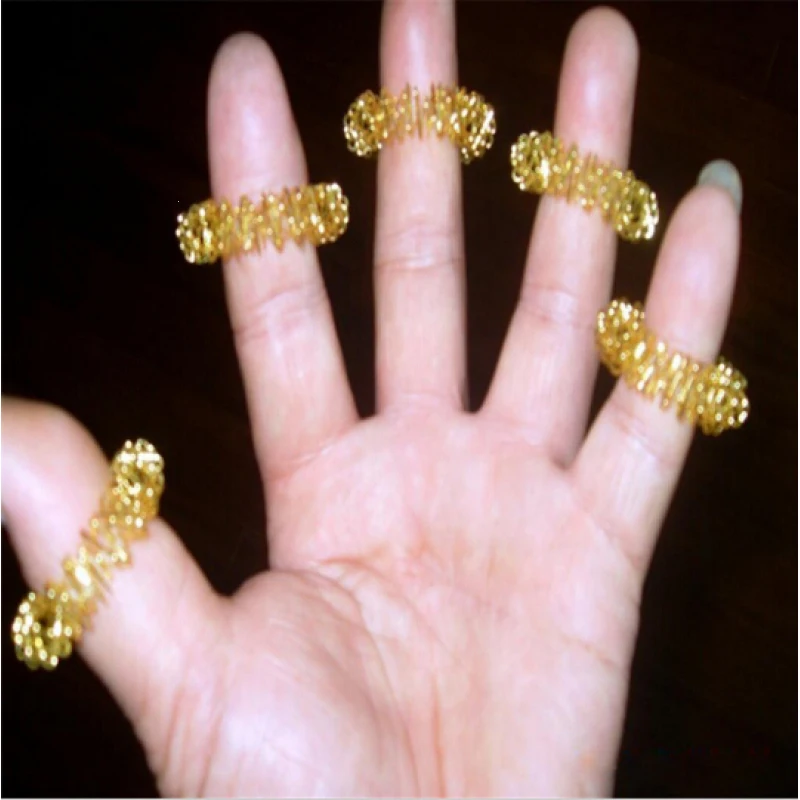5pcs Finger Massage Ring Hand Finger Relaxing Acupuncture Points Silver Gold Metal Weight Loss Massage Ring L3 5pcs Finger Massage Ring Hand Finger Relaxing Acupuncture Points Silver Gold Metal Weight Loss Massage Ring L3