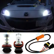 Ошибок 9005 HB3 100 W Светодиодный противотуманный свет DRL+ 50 Вт нагрузочный резистор декодер для-up Mazda3 Mazda6 дневными ходовыми огнями Hi-Beam