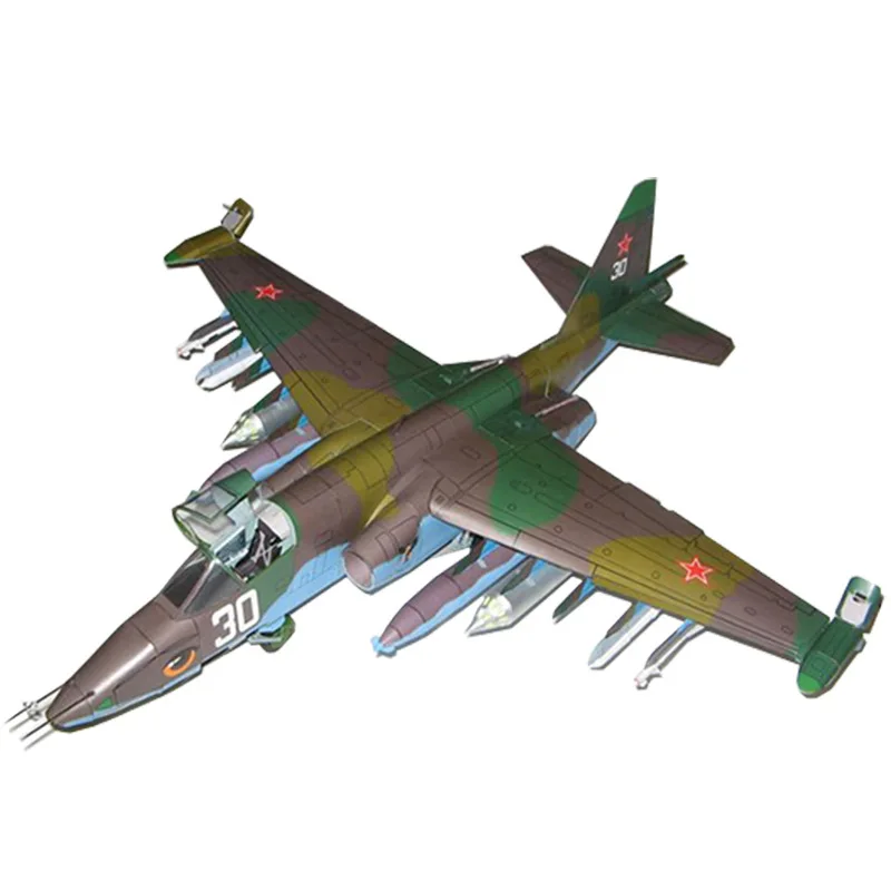 

DIY 3D Belarus Sukhoi Su-25 Fighter Plane Aircraft Paper Model Assemble Hand Work Handmade Kids Toys Gift 1:33 47CM