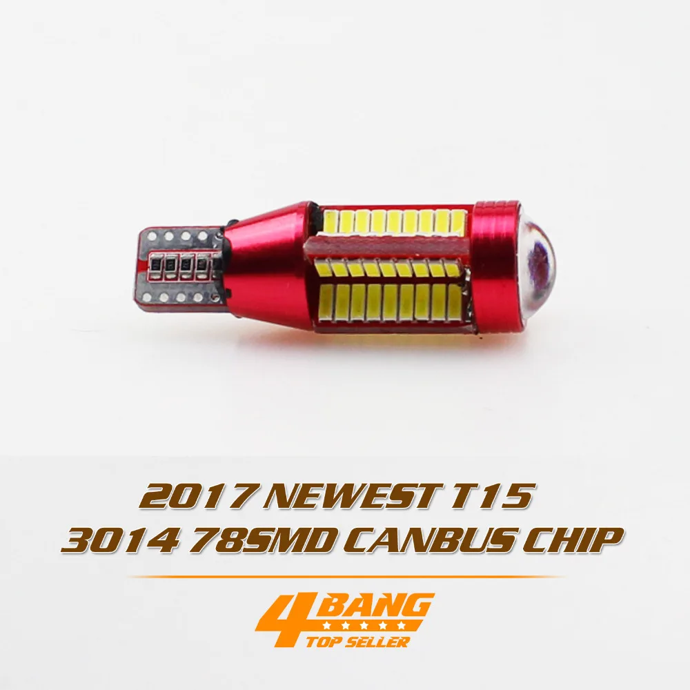 

Car-Styling 1/2/4/10 PCS T15 W16W White 78SMD LED 3014 Canbus No Error Backup Reverse Light Bulb Rose Red Cover Lamp