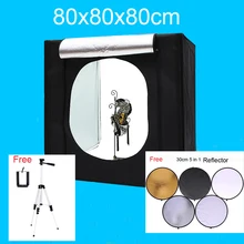 80*80*80CM Led photo Studio Lightbox Shooting Tent Softbox Kit Photography Light Box Kit With Free Gift