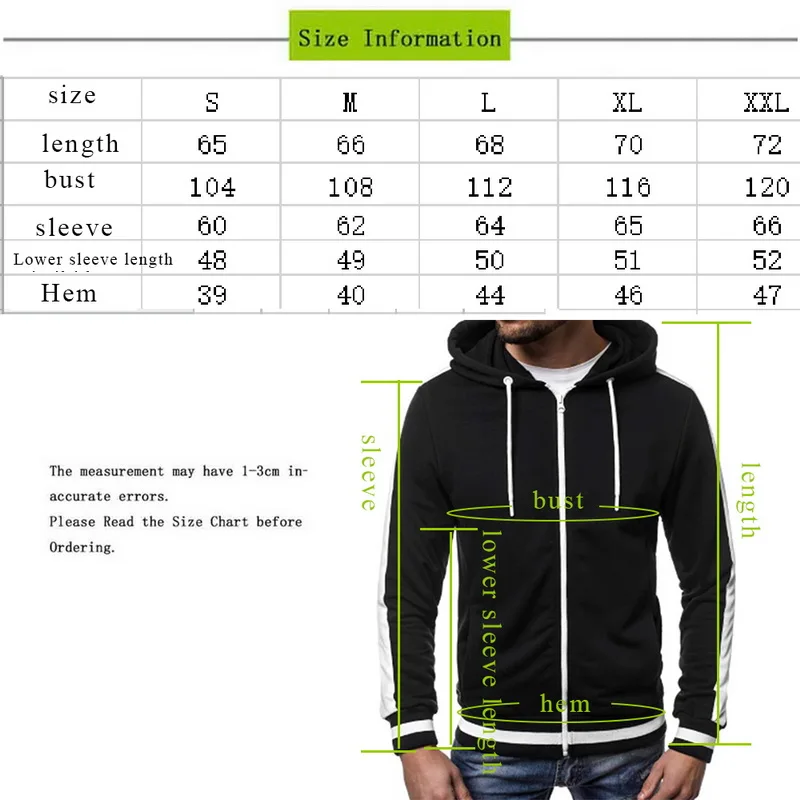 2019 Men Stripe Casual Workout Sweatshirt Hoodie Top Soild Male Pocket Zipper Tracksuit Men Cotton Cardigan Hoodies