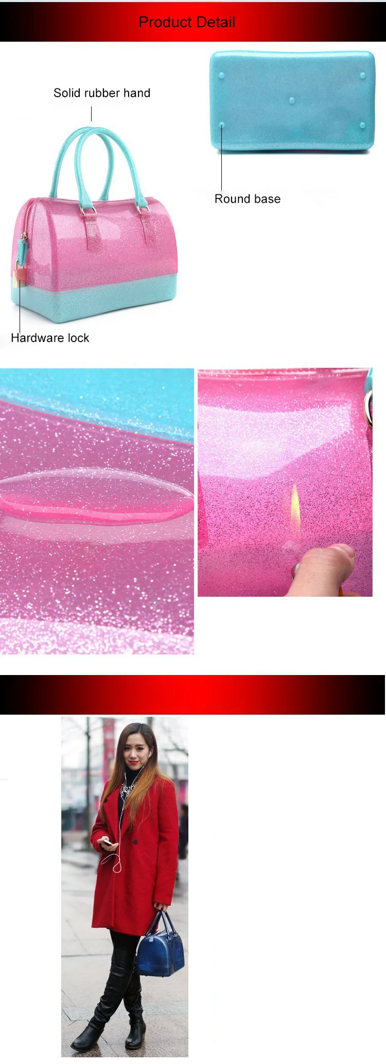 transparent clear candy mulit color handbag bag 07