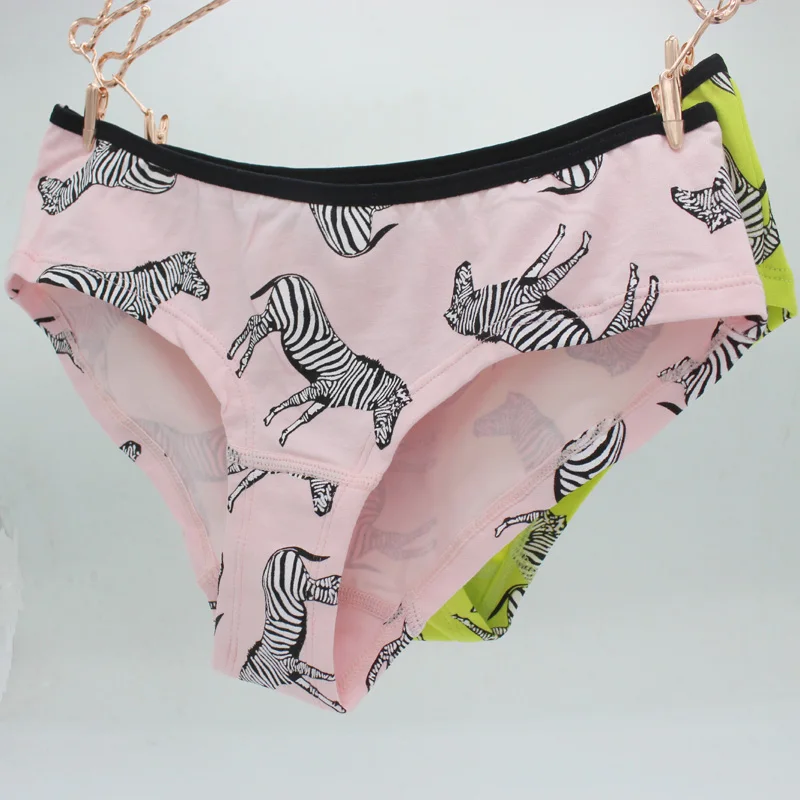 Hot Sale 2017 New Cute A zebra Print Underwear Women's Hipster Bragas