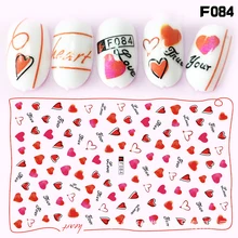 

Fun Love Heart Red Lip Pattern Design Nail Sticker 3D Flower Letter Decals Red Color Tattoo Art Nail Set Decoration Accessories