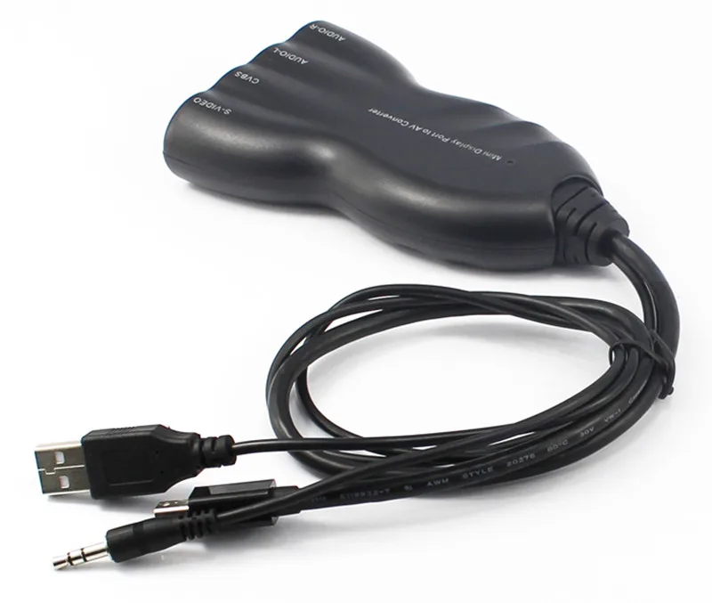 TMini Display Port DP to VideoS-Video Converte Adapter Audio In-Out,Female Connector,NTSC,USB Power,For CRTLCD TV Free Shipping (3)