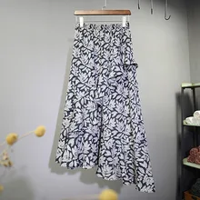 Шифоновое набедренная юбка с половинной длины юбка с неправильной в виде листка лотоса края и средней длины юбка рыбий хвост