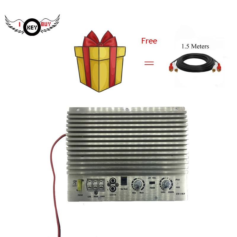 

I Key Buy HiFi-End Super-Power 1000W 12V Car Amplifier Bass Subwoofer Booster Auto Amplifiers Silver