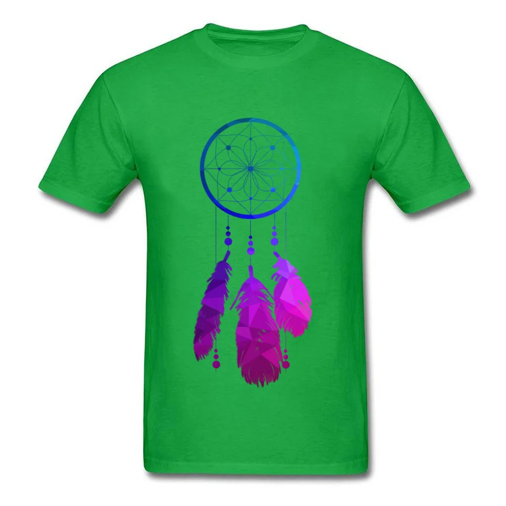 Geo Neon Dreamcatcher Crewneck Top T-shirts Summer/Fall Casual Tops & Tees Short Sleeve Coupons Cotton Fabric Tee-Shirt Adult Geo Neon Dreamcatcher green