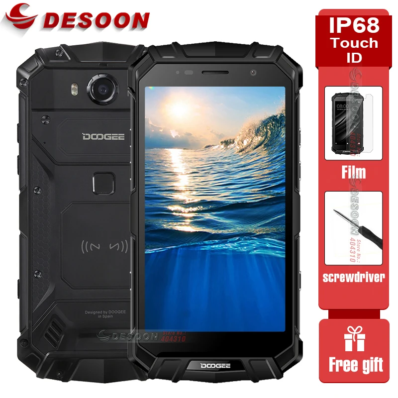 Doogee S60 IP68 Водонепроницаемый мобильный телефон 5580 мАч n Беспроводной заряда 6 ГБ + 64