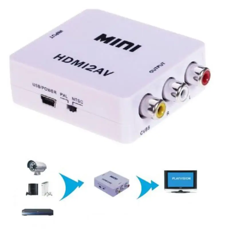 Mayitr 1 шт. 1080P Композитный HDMI к RCA аудио видео адаптер Высокое качество HDMI К AV CVBS конвертер с USB кабель для HDTV DVD
