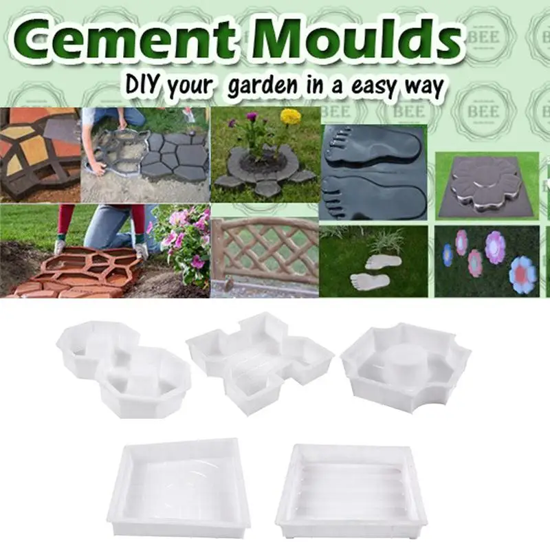 

Square Garden Paths Concrete Plastic Colorful Brick Mold Stepping Stone Maker
