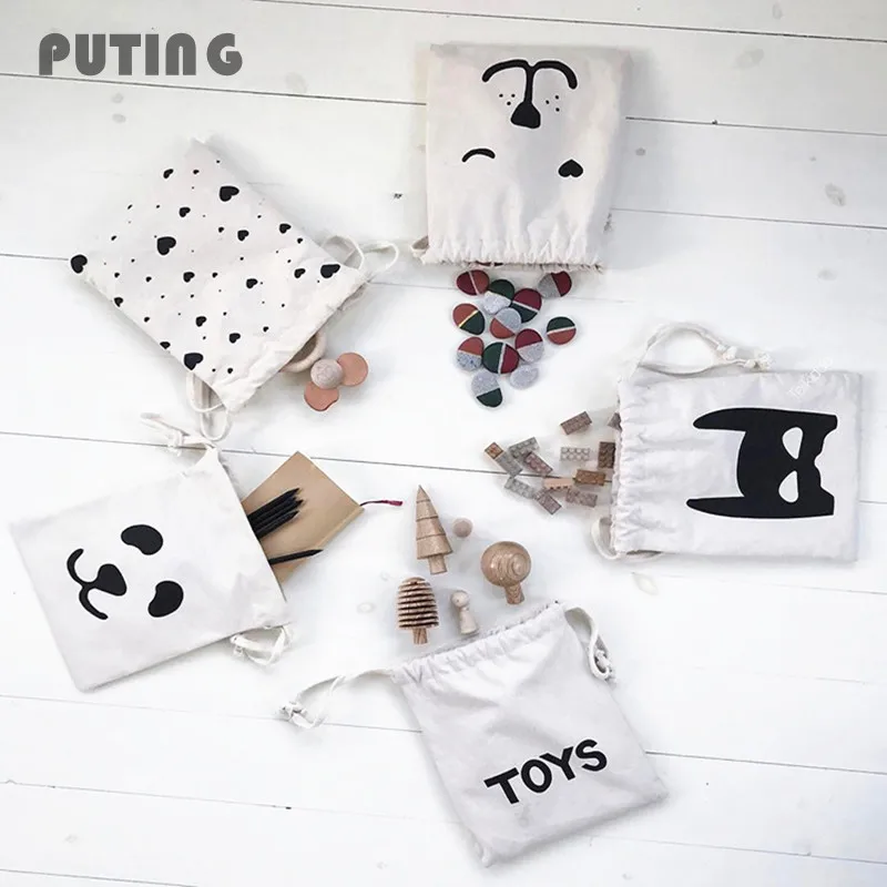Zakka Rabbit ears small Cartoon Storage Bags Children font b Baby b font Toys Clothes Organizer