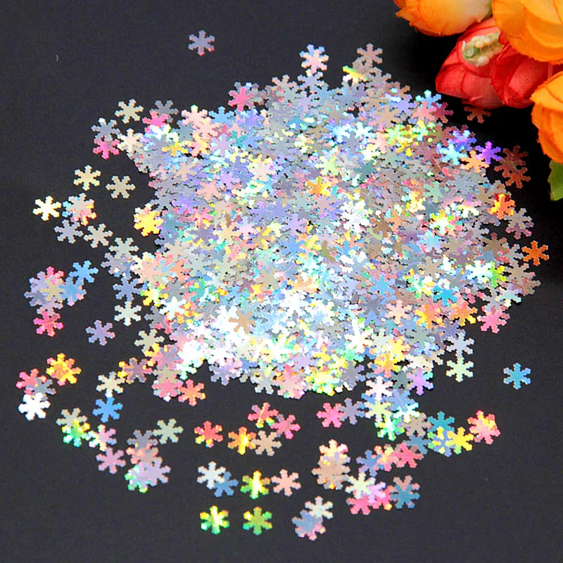

Paillettes PET Ultrathin Sequins 5mm Paillette Snowflake Laser Glitter Sequin Nail Art Body Painting Nail DIY Christmas Decor 8g