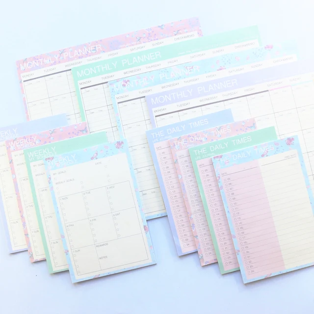 domikee cute flower design school daily weekly monthly planner desk
