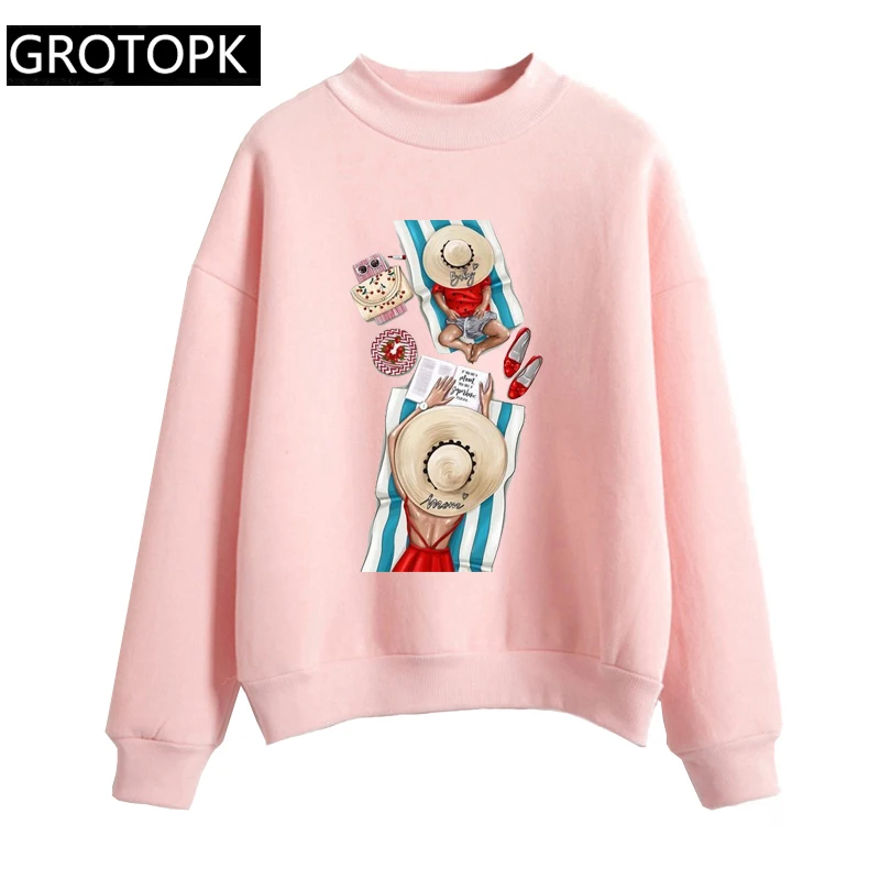 

New 2019 Mother's Love Harajuku Women's Sweatshirt and Hoody Ladies Super Mama Pink Hooded Casual Fleece Hoodies for Women Girls