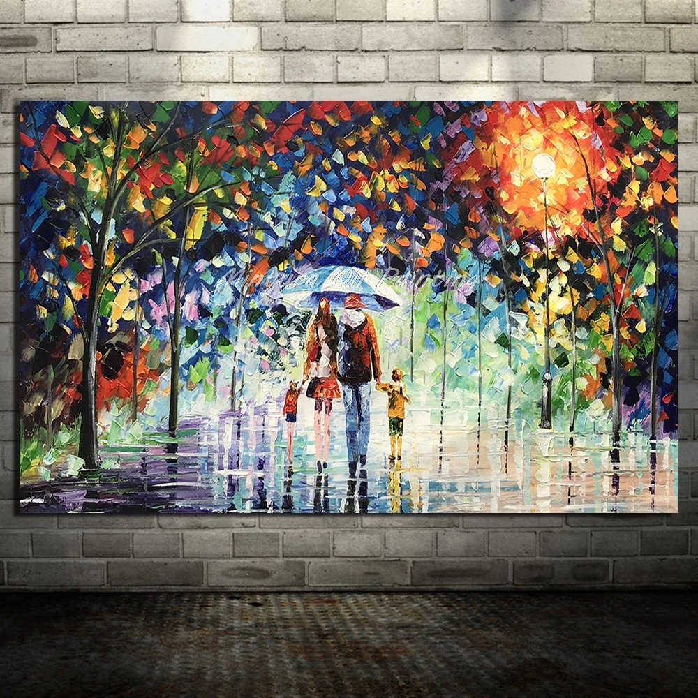 

100% Handpainted Palette Knife Landscape Oil Painting On Canvas Modern Abstract Wall Art Picture For Living Room Wall Decoration
