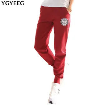 YGYEEG Women New 100% Cotton Pants High Waist Pants Bow Tie Drawstring Sweet Elastic Waist Pockets Casual Trousers Pantalones grey casual drawstring waist zipper design pants with four pockets