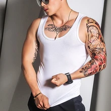 Мужской тонкий сексуальный топ на бретелях из чистого хлопка для спорта и отдыха