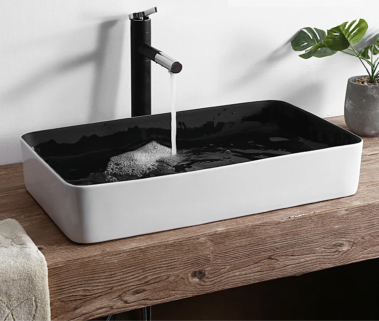 

3 Colors Waterfall Spout Basin Bathroom Sinks Ceramic Counter Top Wash Basin Bathroom Sinks Variety of Styles