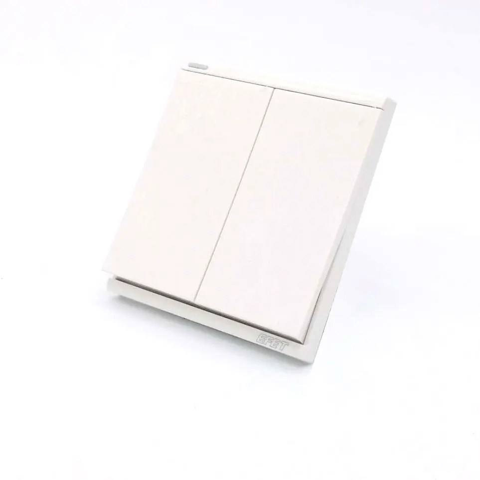 White Wall Switch Panel Light Switch 2 Gang 2 Way 2 Gang 1