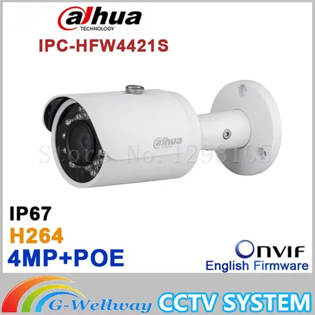 Оригинал Dahua Dahua-IPC-HFW4421S 4MP Full HD WDR сети небольшая инфракрасная цилиндрическая Камера CCTV POE IPC-HFW4421S