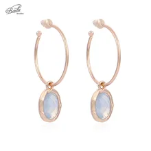 Badu Золотые круглые серьги-кольца, Хрустальная подвеска, модные вечерние ювелирные изделия, женские модные геометрические открытые обод кольцо