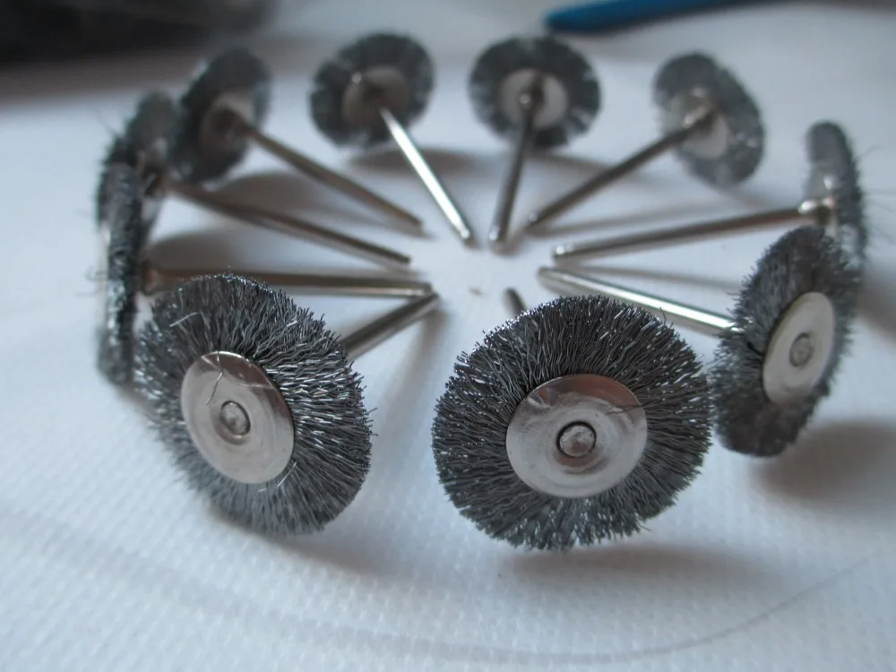 10Pcs 25mm Stainless Steel Rotary Brush Wire Wheel Brushes for Dremel