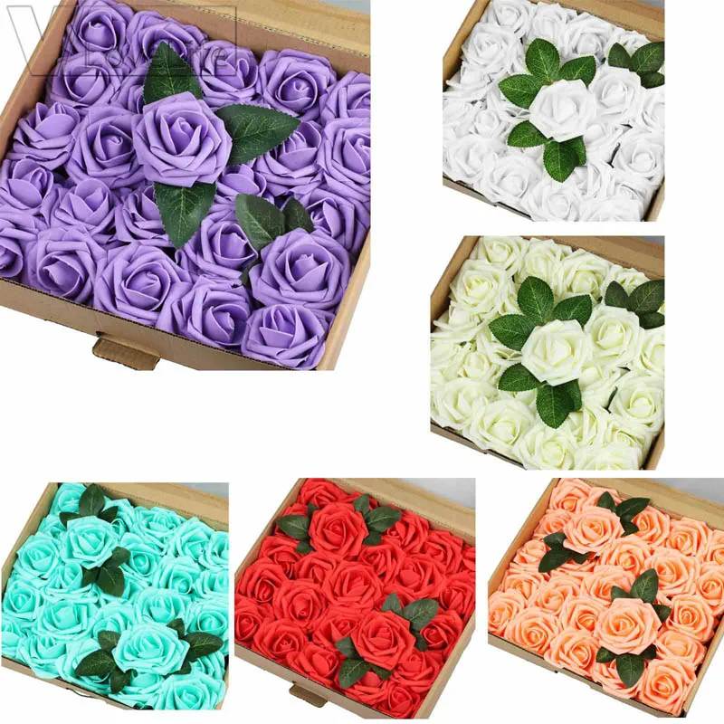25 шт. ПЭ поролоновые головки роз цветы для DIY Свадебные букеты центральные