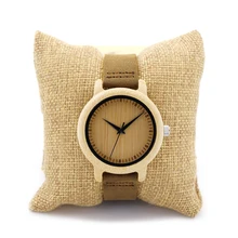 Unique Vogue Femmes Bambou En Bois Montre À Quartz Sport En Plein Air Montres Horloge Avec Bracelet En Cuir Montre Femme