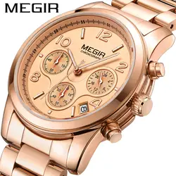 Мода Megir лучший бренд класса люкс кварцевые женские Relogio Feminino спортивные женские часы для влюбленных часы хронограф наручные часы для