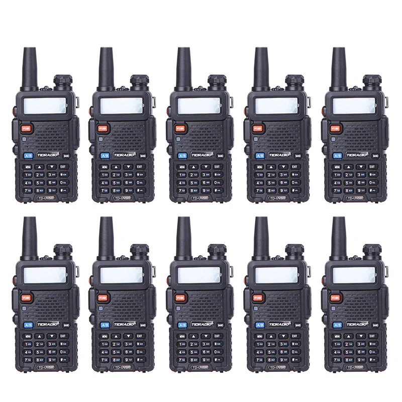 

10pcs Walkie Talkie Radio Station 128CH VHF UHF Dual Band Portable Radio Two-way Radio For Hunting HF Transceiver Communicator