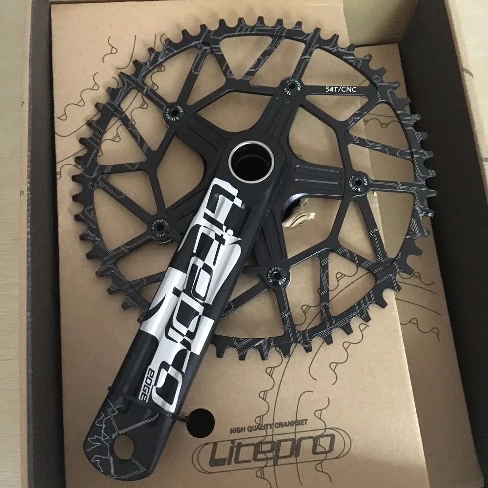58T with GXP BB BCD 130 170mm Litepro Road Bike EDGE Hollow Single Crankset 50T