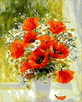 

WEEN Red Flower Picture By Numbers Modern Rose DIY Painting Handwork On Canvas Lavender Oil Painting Coloring Home Decor 40x50CM