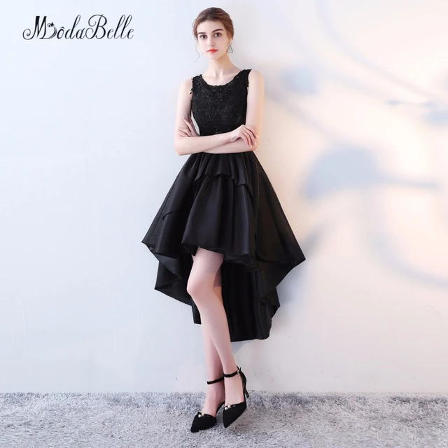 ala Expansión paz Modabelle Short Front Long Back Girls Little Black Dresses Simple Lace  Satin Vestidos Graduacion 2018 Prom Dress Short - Prom Dresses - AliExpress